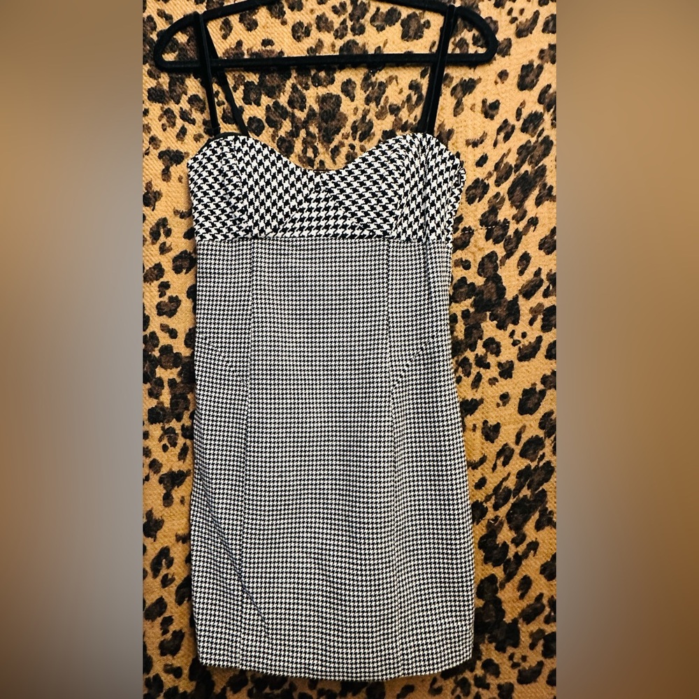 Cynthia - Cynthia Steffe houndstooth mini dress removable straps